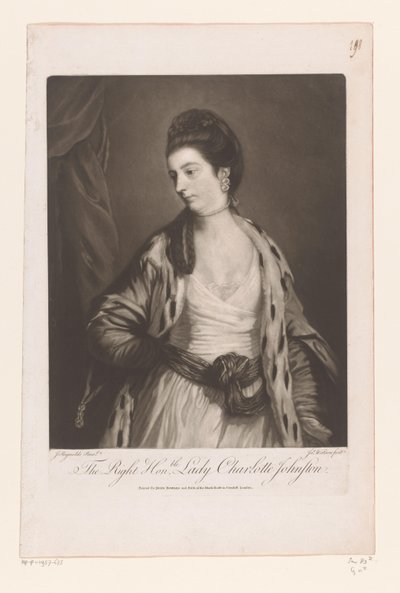 Portrait de Charlotte Johnstone - James Watson (prentmaker)