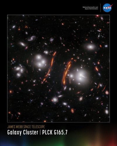 Amas de galaxies PLCK G165.7 - Mini-affiche - James Webb Space Telescope (NASA)