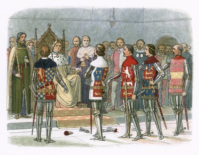 Arundel, Gloucester, Nottingham, Derby et Warwick devant le roi Richard II - James William Edmund Doyle