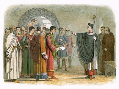 Becket interdit au comte de Leicester de prononcer une sentence contre lui - James William Edmund Doyle