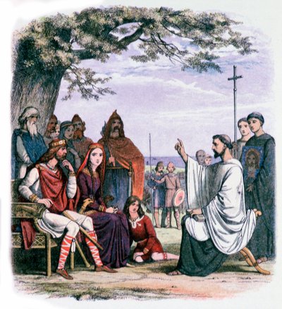 Saint Augustin prêchant au roi Ethelbert et à la reine Bertha - James William Edmund Doyle