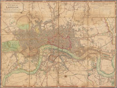 Nouvelle carte de Londres et de ses environs par Laurie et Whittle - James and Laurie Robert  Whittle