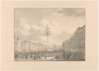 Arbre de la liberté sur la Grande Place de Rotterdam, 1795 - Jan Anthonie Langendijk Dzn (possibly)