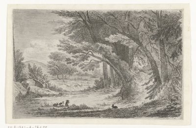 Lisière de forêt avec des lapins - Jan Bos Wz.