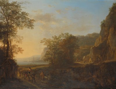 Paysage italien avec vue sur un port - Jan Both