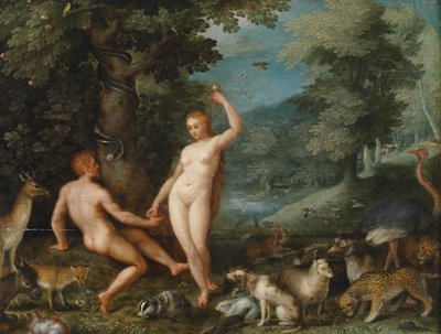 Paysage du paradis avec Ève tentant Adam - Jan Brueghel the Younger