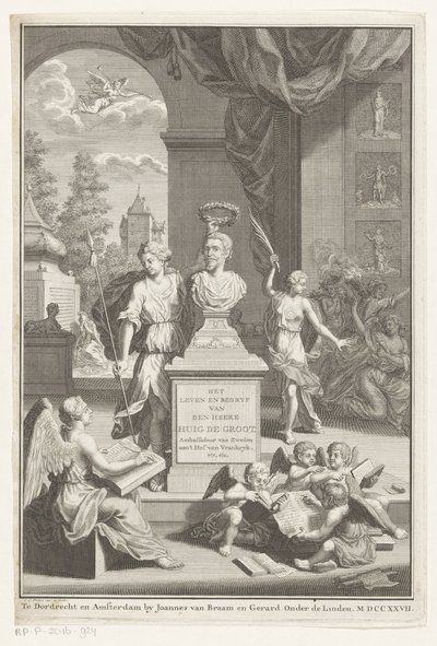 Buste de Hugo Grotius couronné par Victoria - Jan Caspar Philips