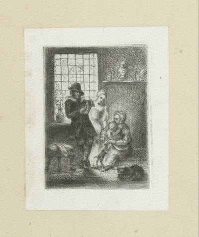 Intérieur avec une famille - Jan Chalon