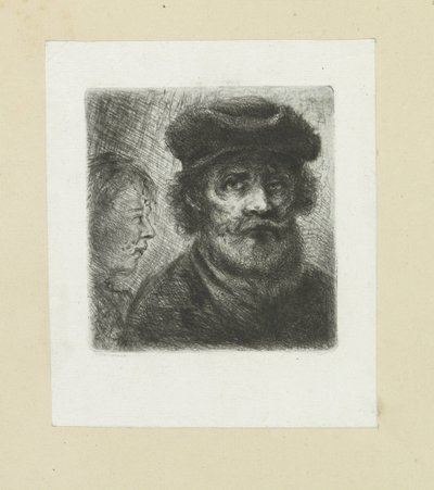 Jeune homme et homme barbu - Jan Chalon