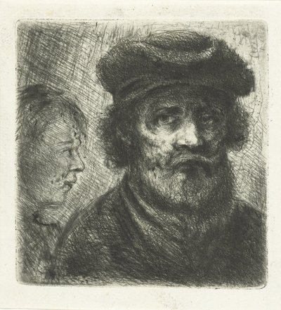 Jeune homme et homme barbu - Jan Chalon