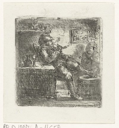Homme avec une pipe - Jan Chalon
