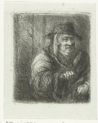 Vieil homme avec manteau et chapeau - Jan Chalon