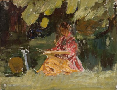 La peintre Katarzyna Wachter au travail - Jan Ciągliński