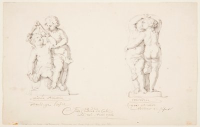 Dessin, Projets pour un groupe statuaire : "Amitié, Accord, 1726 - Jan Claudius de Cock