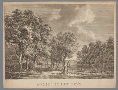 Paysage avec un couple, marchant le long de la rive du Gein - Jan Evert Grave