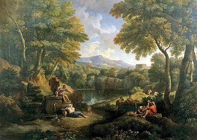 Paysage avec figures à un puits - Jan Frans van Bloemen