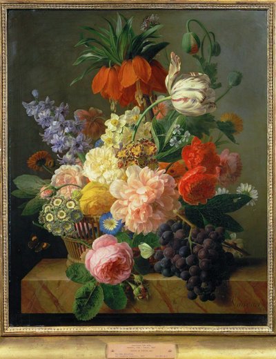 Fleurs et fruits ... (peinture sur toile) - Jan Frans van Dael