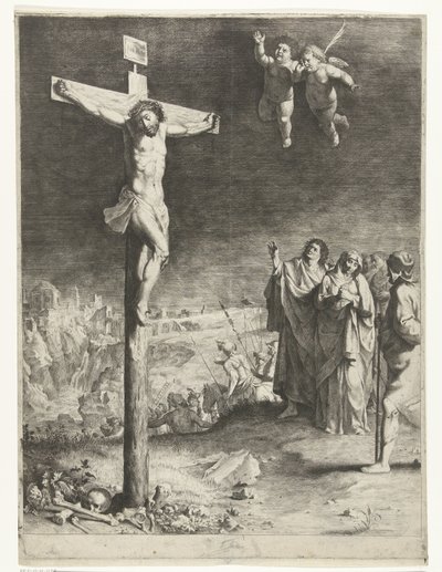 Christ en croix avec Marie et Jean en deuil - Jan Gerritsz. van Bronckhorst