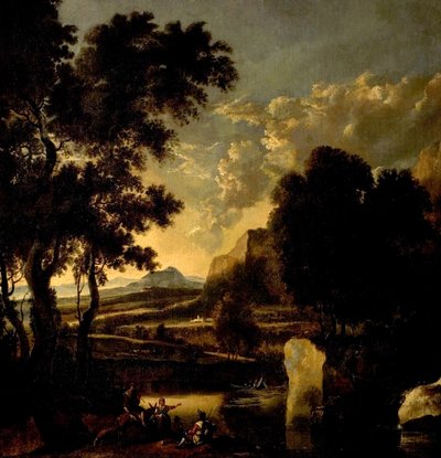 Paysage avec figures au premier plan - Jan Hackaert