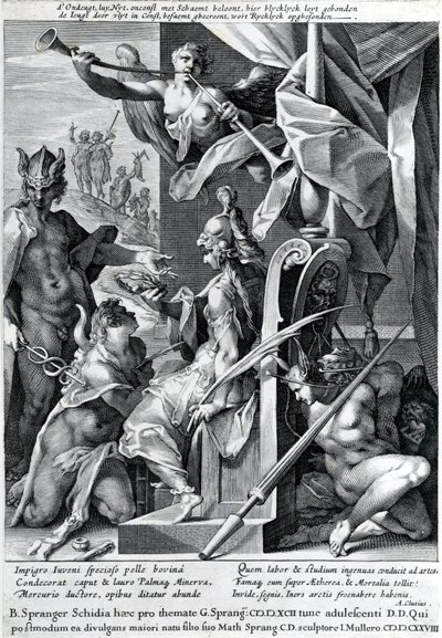 Mercure et Minerve arment un héros d