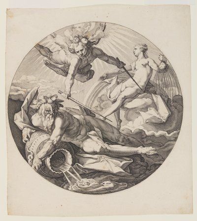 Le deuxième jour, planche 3, de La création du monde - Jan Harmensz. Muller
