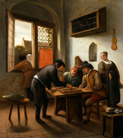 Joueurs de tric-trac dans un intérieur - Jan Havicksz. Steen