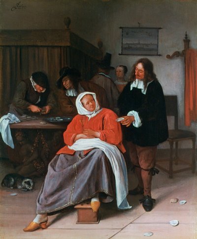 Un homme offrant une huître à une femme, vers 1660-1665 - Jan Havickszoon Steen