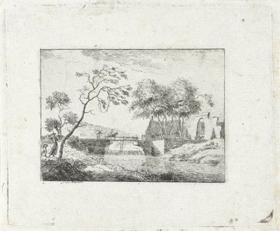 Paysage avec pont et ferme - Jan Izaak van Mansvelt