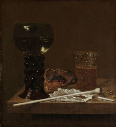 Nature morte avec Roemer, verre à bière et pipe - Jan Jansz. van de Velde (III)