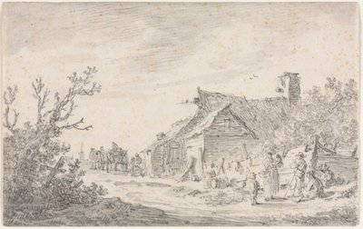 Paysage avec un cottage et des figures, 1653 - Jan Josephsz van Goyen