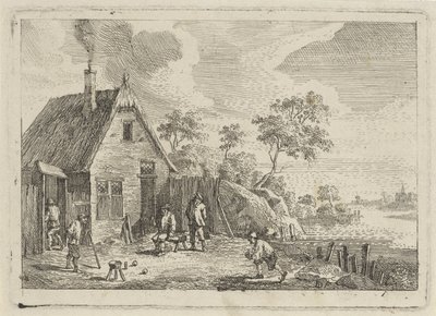 Paysans jouant à la pétanque - Jan Lauwryn Krafft (I) (possibly)