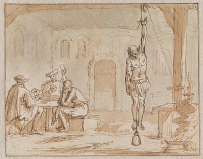 Geleyn le cordonnier est torturé à Breda en 1572 - Jan Luyken