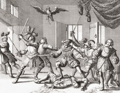 John et Alexander Ruthven tentant d
