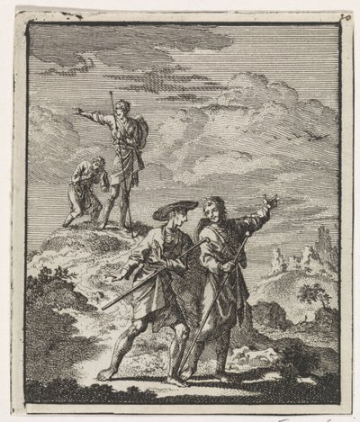 Pèlerins dans un paysage montagneux - Jan Luyken