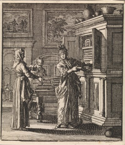 Une femme sort des objets d