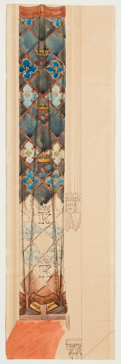 Carton pour la polychromie de la basilique Sainte-Marie - Frise à motif géométrique - Jan Matejko