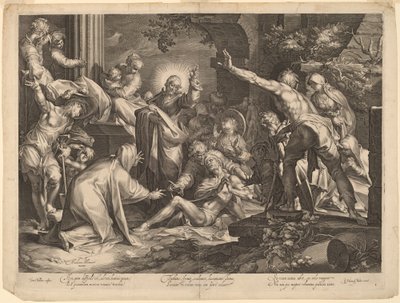 La Résurrection de Lazare - Jan Muller, after Abraham Bloemaert
