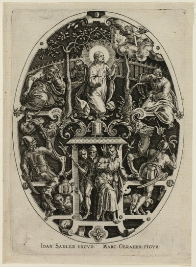Agonie dans le jardin, extrait de La Passion du Christ - Jan Sadeler I