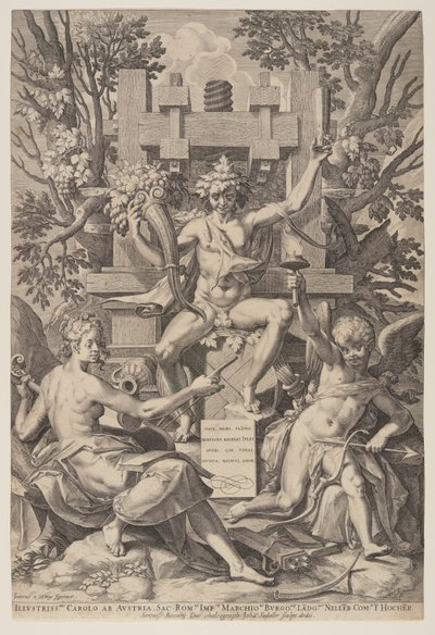Bacchus assis sur un tonneau - Jan Sadeler I