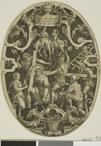 Portage de la croix, extrait de La Passion du Christ - Jan Sadeler I