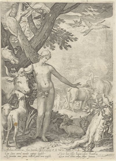 Adam nomme les animaux - Jan Saenredam