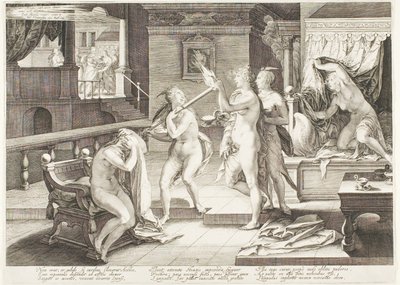 Planche trois, des Cinq Vierges sages et des Cinq Vierges folles - Jan Saenredam