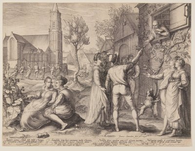 Jeunes couples fêtant et dansant - Jan Saenredam