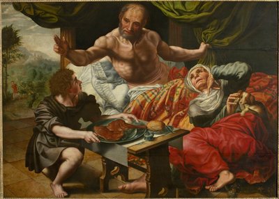 Isaac bénissant Jacob, milieu du 16e siècle - Jan Sanders Hemessen van