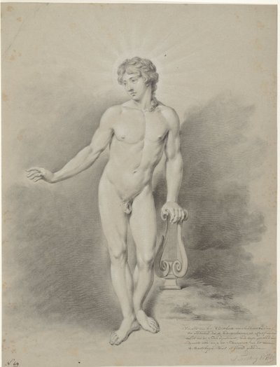 Nu masculin debout avec une lyre, comme Apollon - Jan Tersteeg