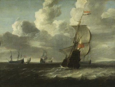 Paysage marin [Navire de guerre en partance], c. 1660 - Jan Theunisz. Blanckerhoff