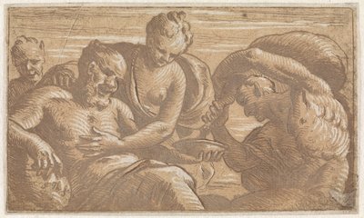 Faune versant du vin pour un homme assis - Jan Thomas