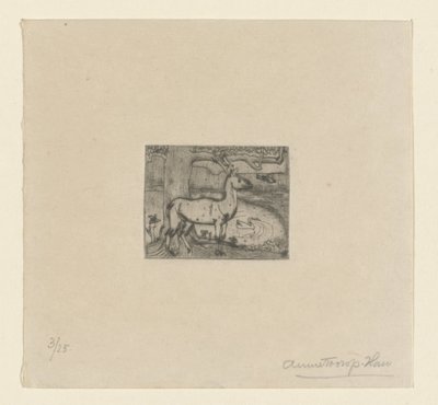 Hert bij een boom - Jan Toorop