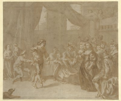 Couple dansant à une fête - Jan Verkolje (I)