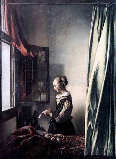 Jeune fille lisant une lettre à une fenêtre ouverte, c1657 - Jan Vermeer van Delft